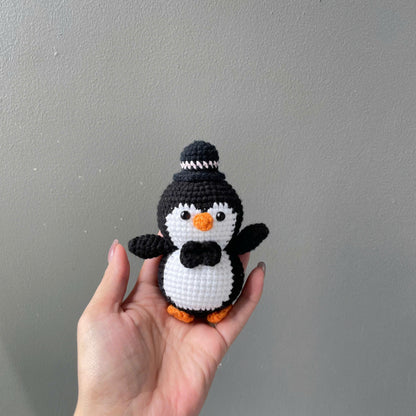 Handmade Crochet Penguin Couple Keychain
