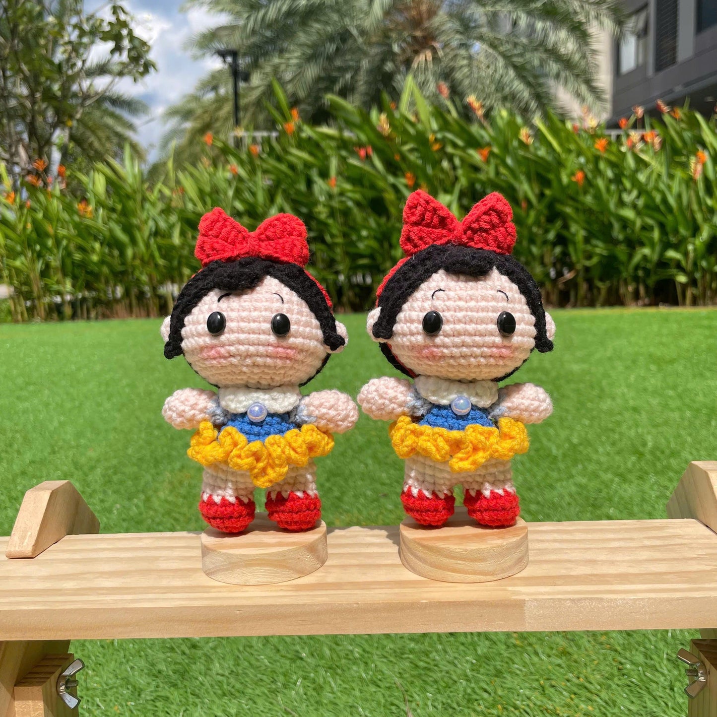 Handmade Crochet Snow White Princess Keychain