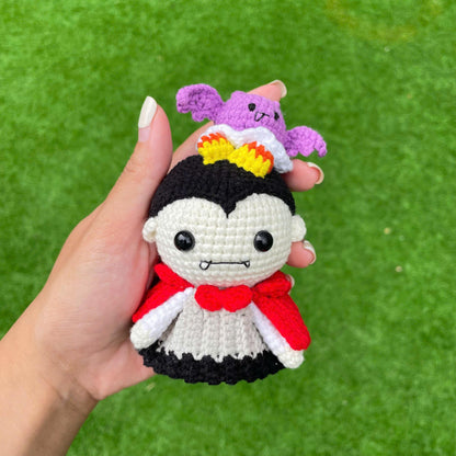 Handmade Crochet Dracula Vampire Keychain