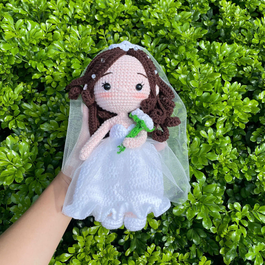Handmade Crochet Wedding Couple - Bride and Groom Dolls