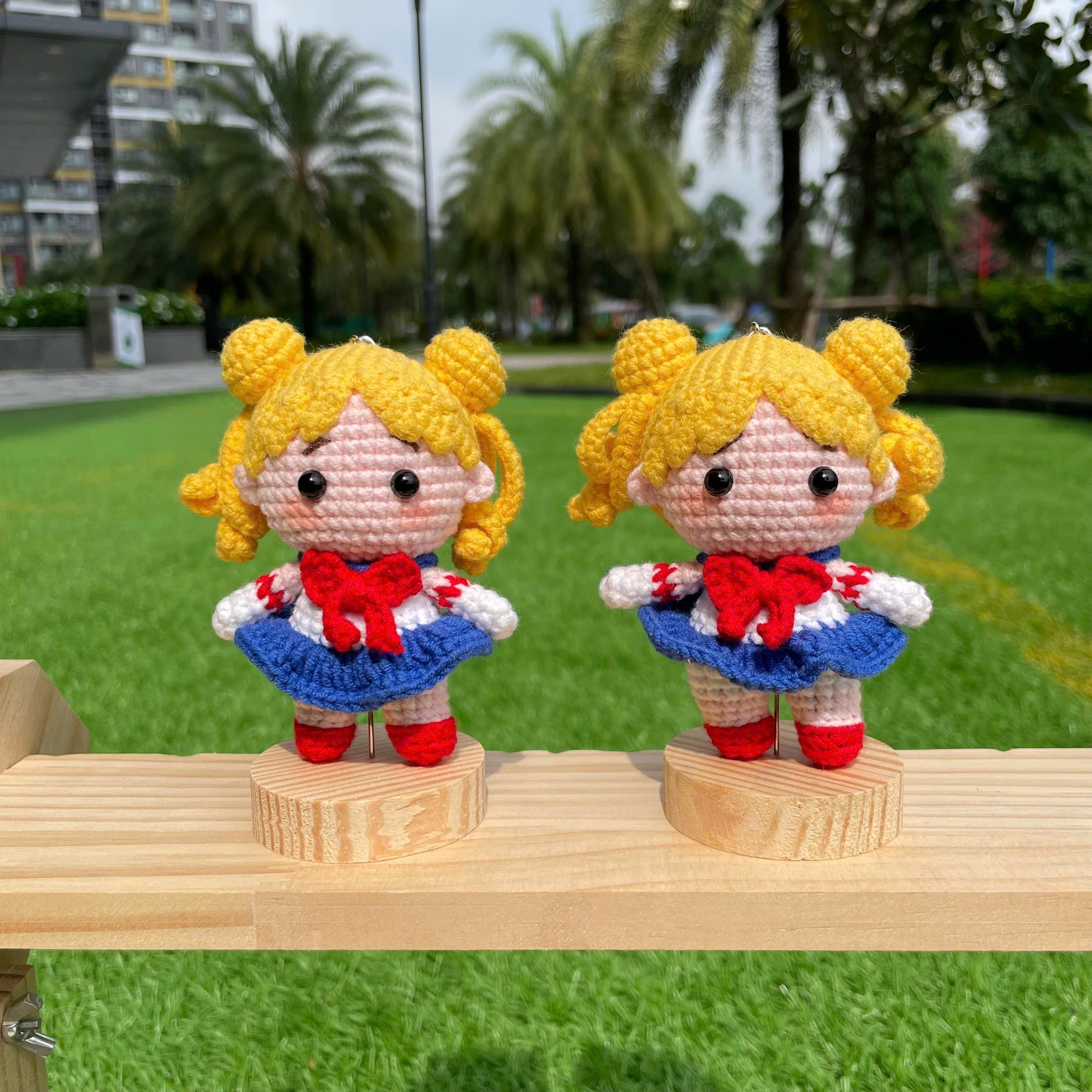 Handmade Crochet Sailor Moon Keychain