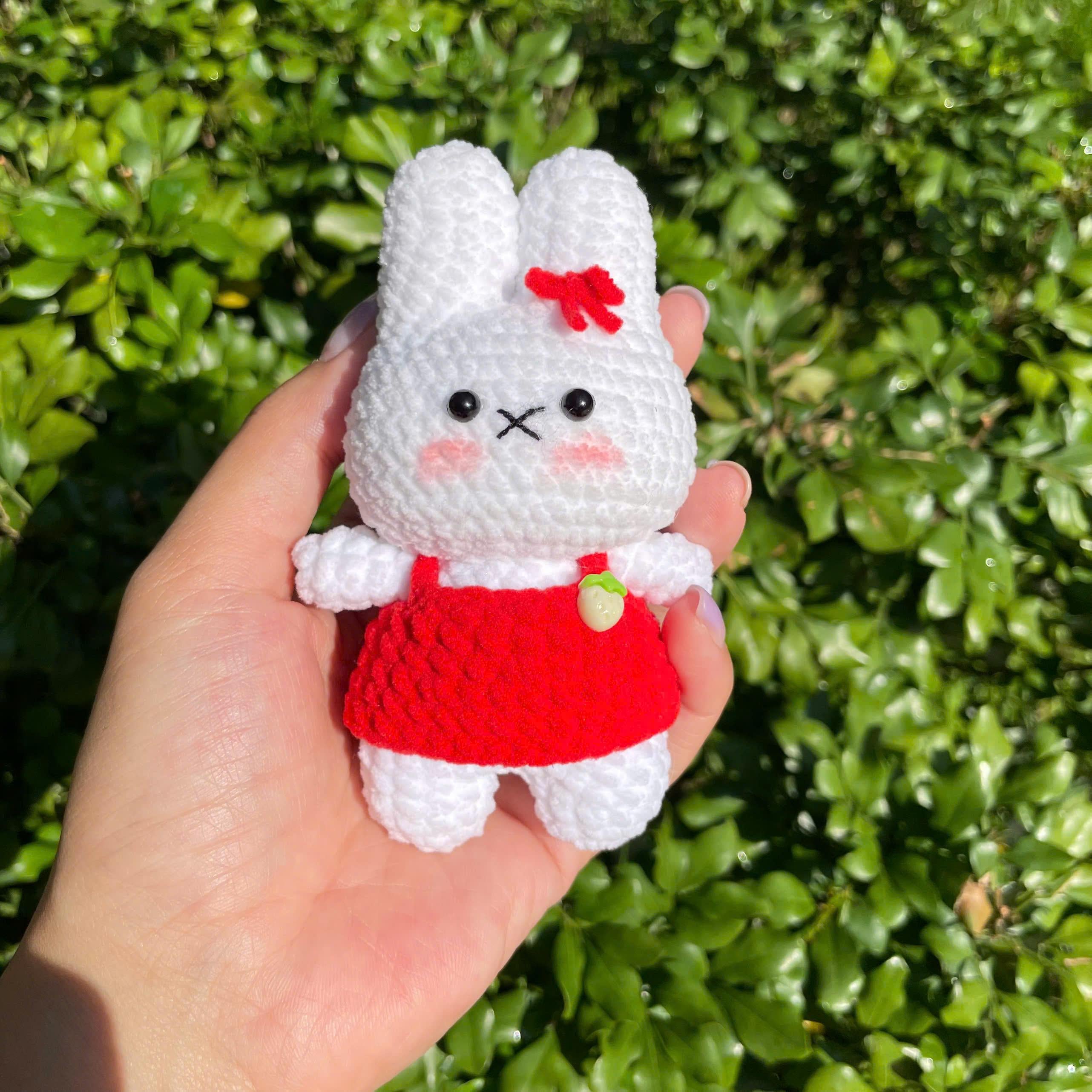 Handmade Crochet Miffy Bunny Rabbit Keychain