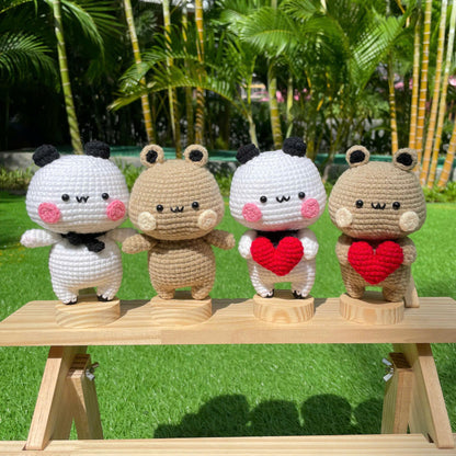 Crochet Bear Couple Plushies
