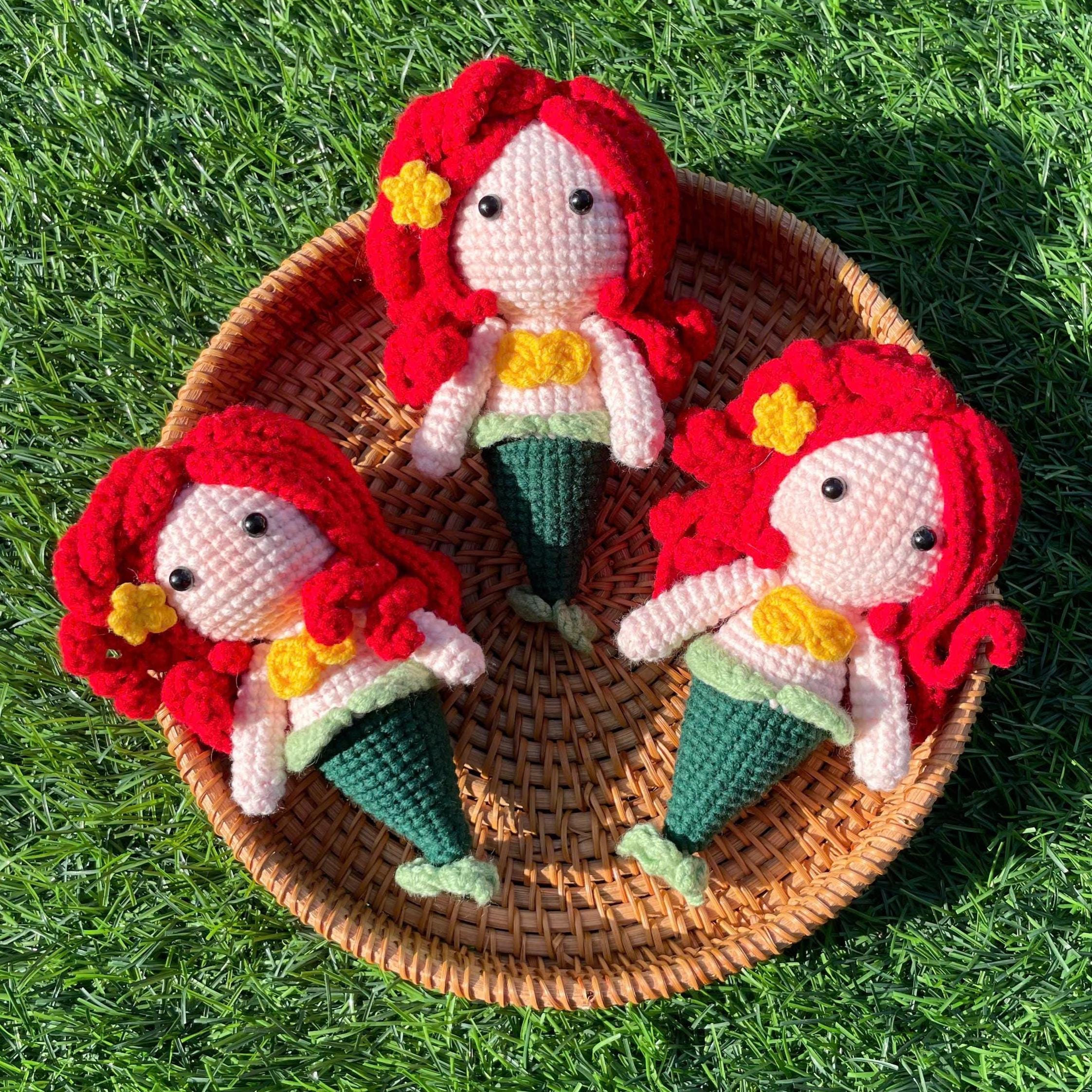 Handmade Crochet Ariel Princess Little Mermaid Keychain