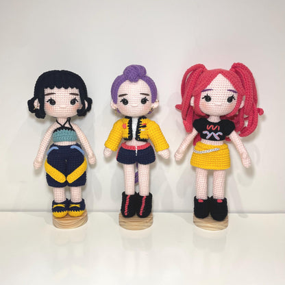 Handmade Crochet Huntrix Doll, KPop Demon Hunters