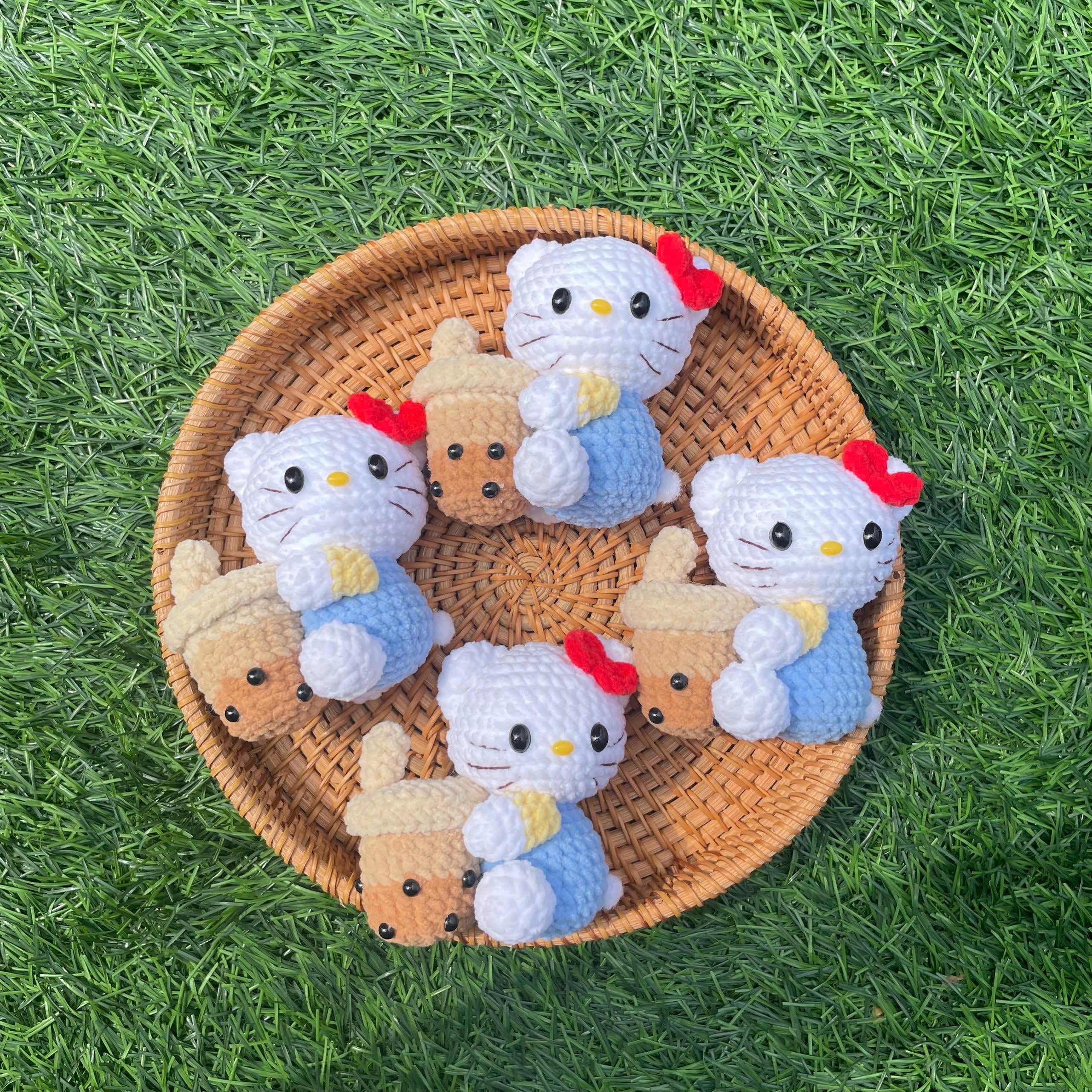 Handmade Crochet Hello Kitty Keychain