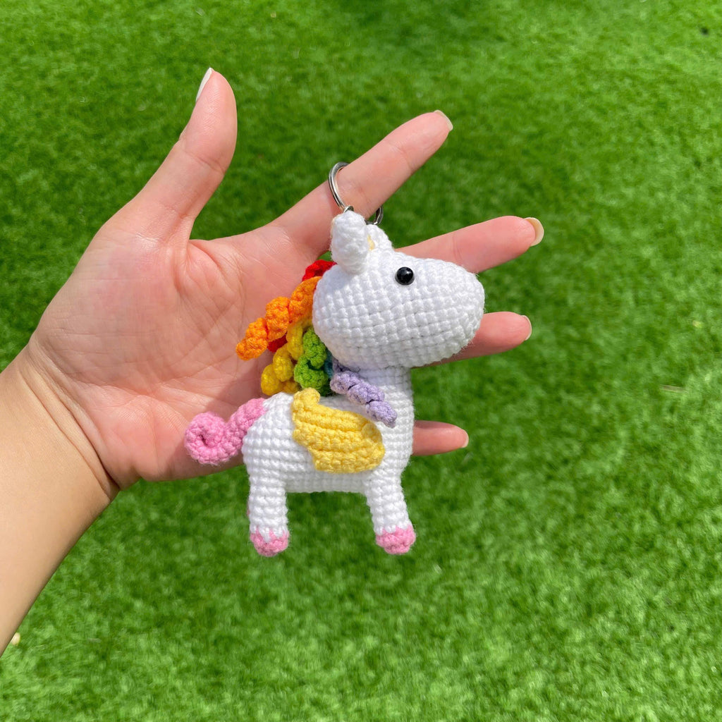 Handmade Crochet Unicorn Keychain