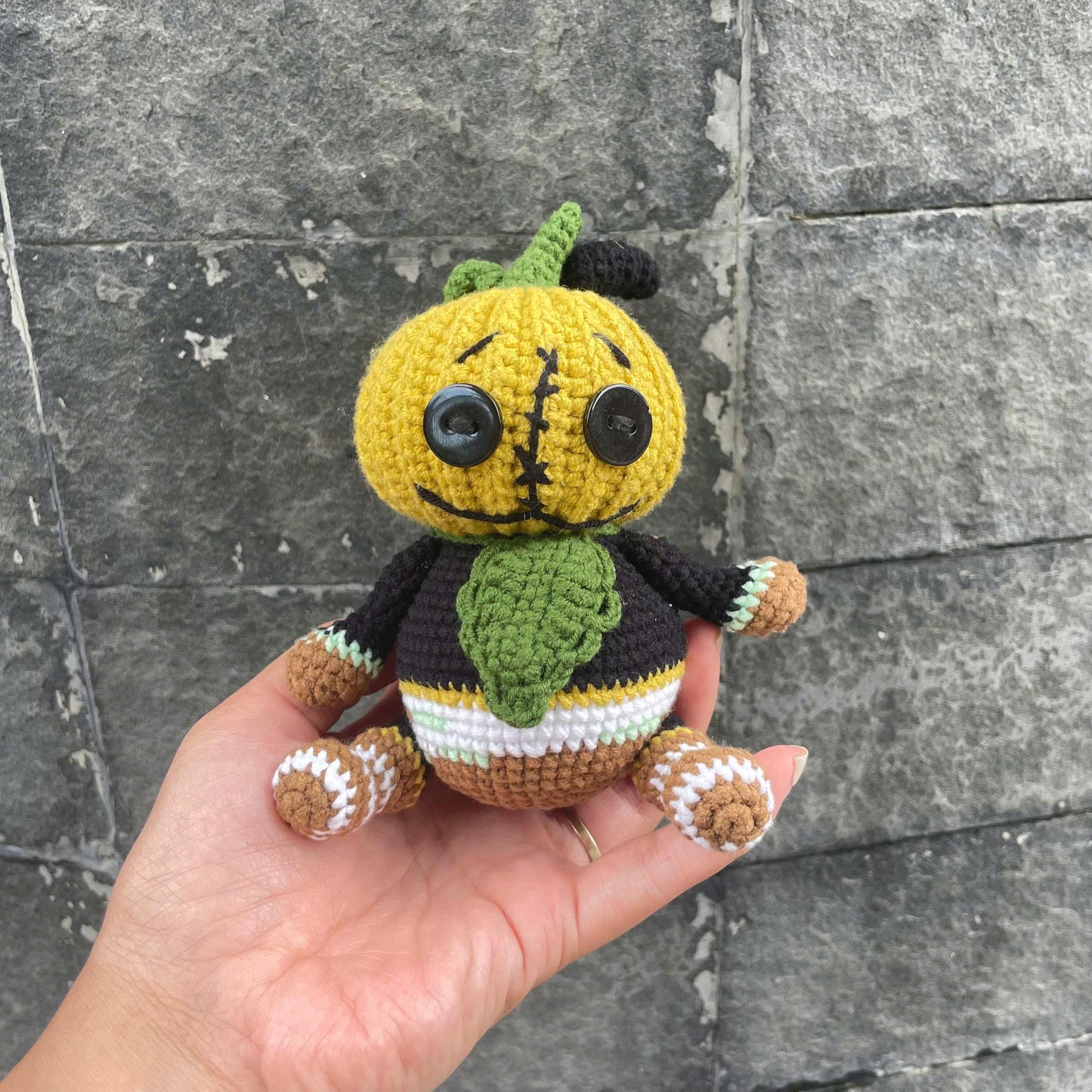 Handmade Crochet Halloween Pumpkin Doll