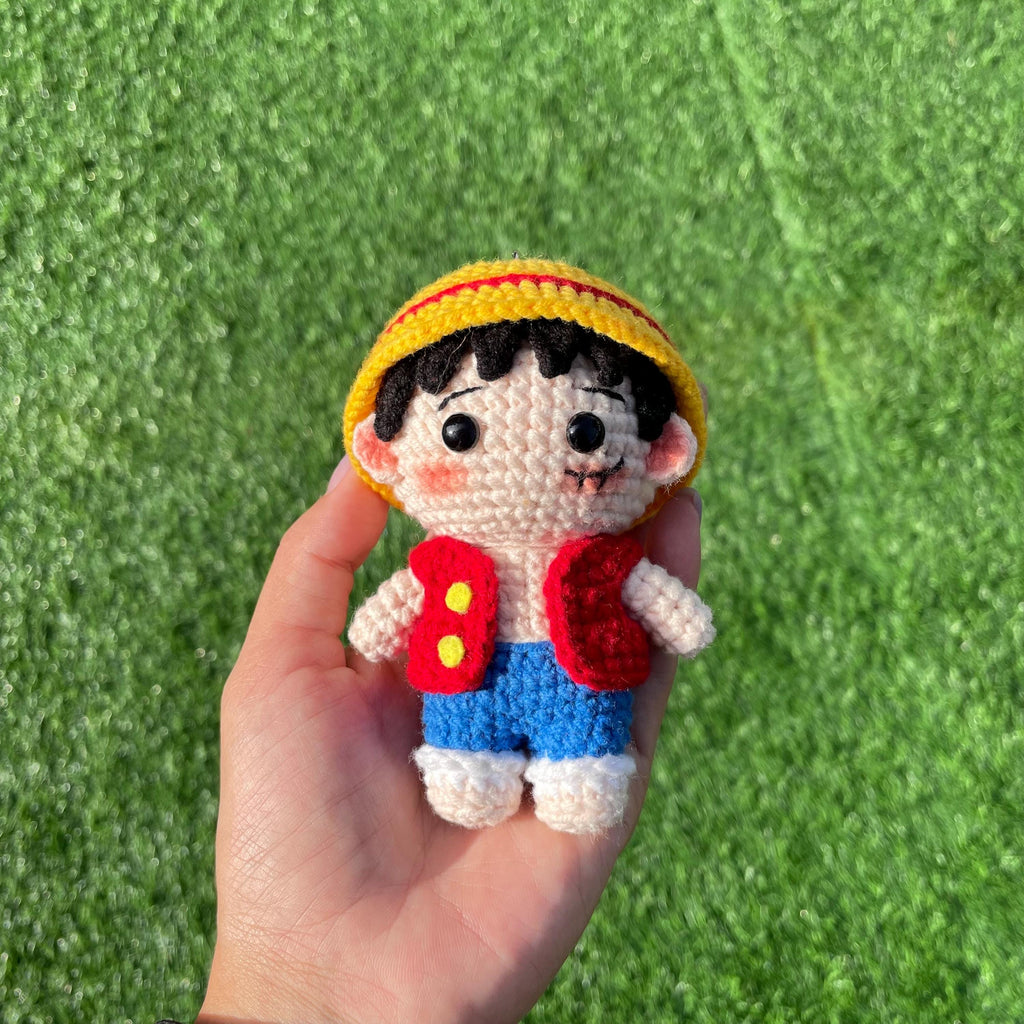 Handmade Crochet Luffy One Piece Keychain