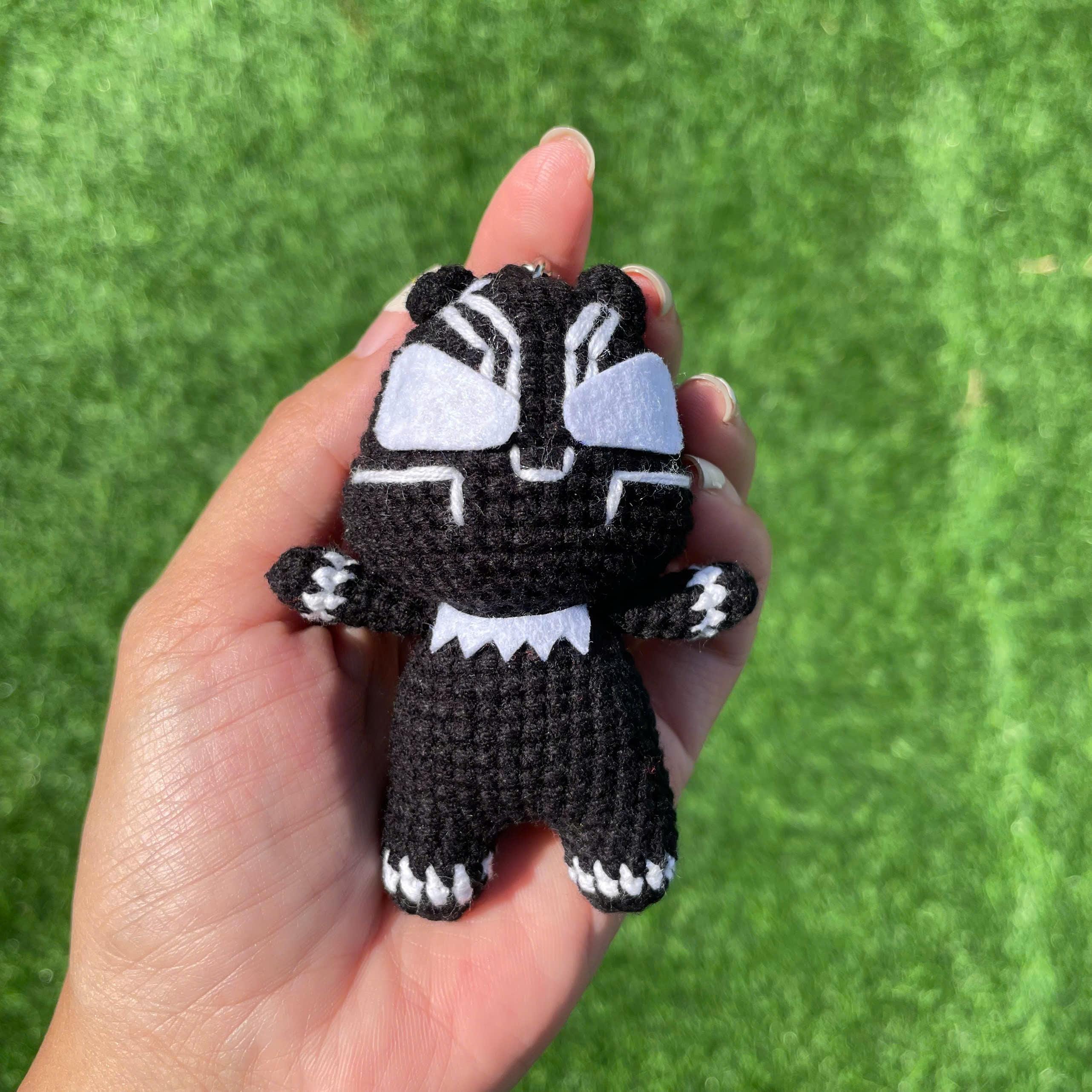 Handmade Crochet Captain America Superhero Small Keychain