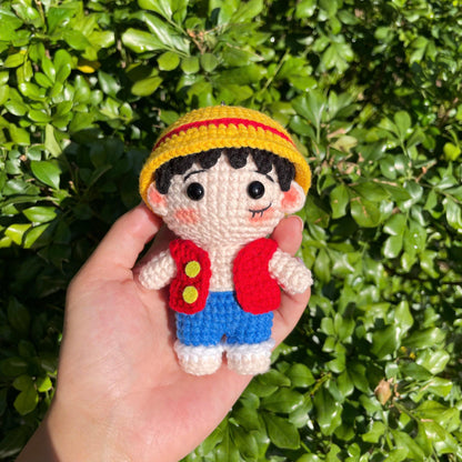 Handmade Crochet Luffy One Piece Keychain