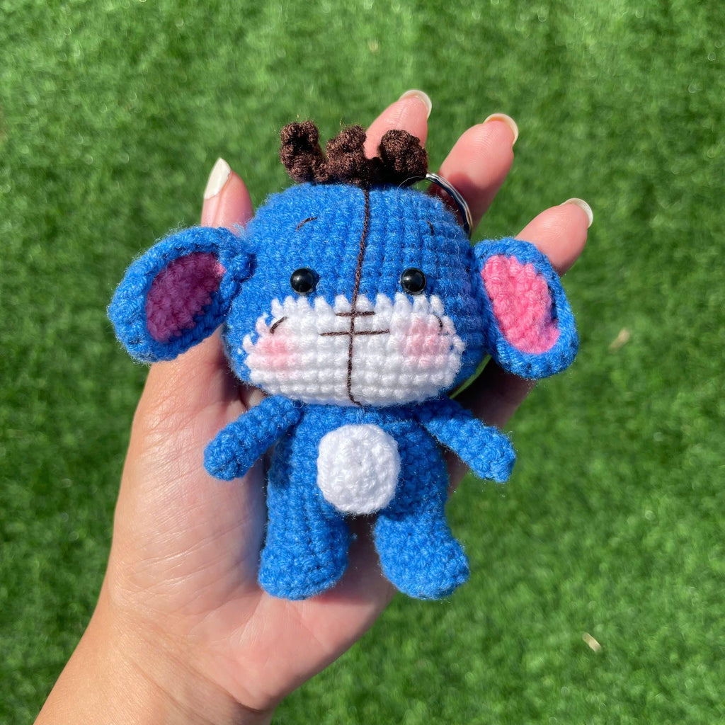 Handmade Crochet Eeyore Keychain, Winnie the Pooh Donkey