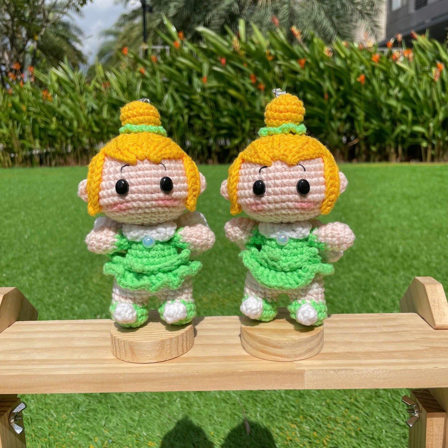 Handmade Crochet Tinker Bell Keychain