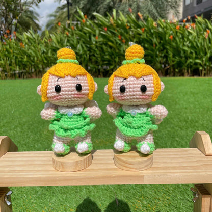Handmade Crochet Tinker Bell Keychain