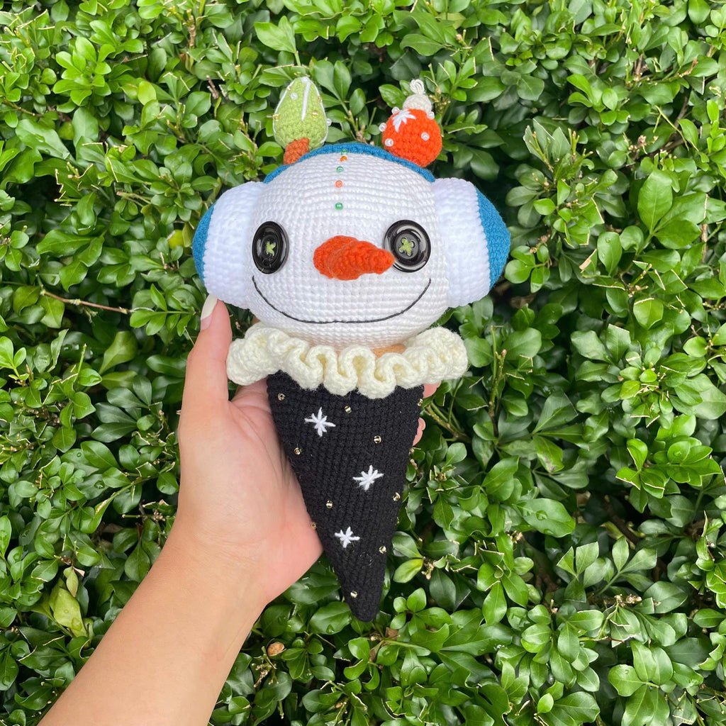 Handmade Crochet Creepy Clown Ice Cream Plush