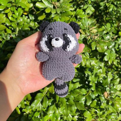 Handmade Crochet Raccoon Keychain