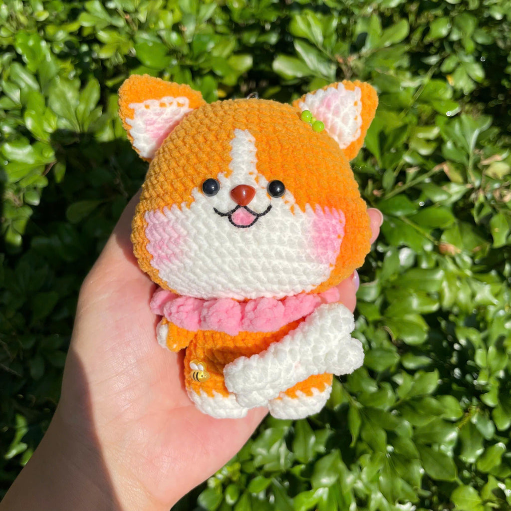 Handmade Crochet Dog Puppy Corgi Keychain
