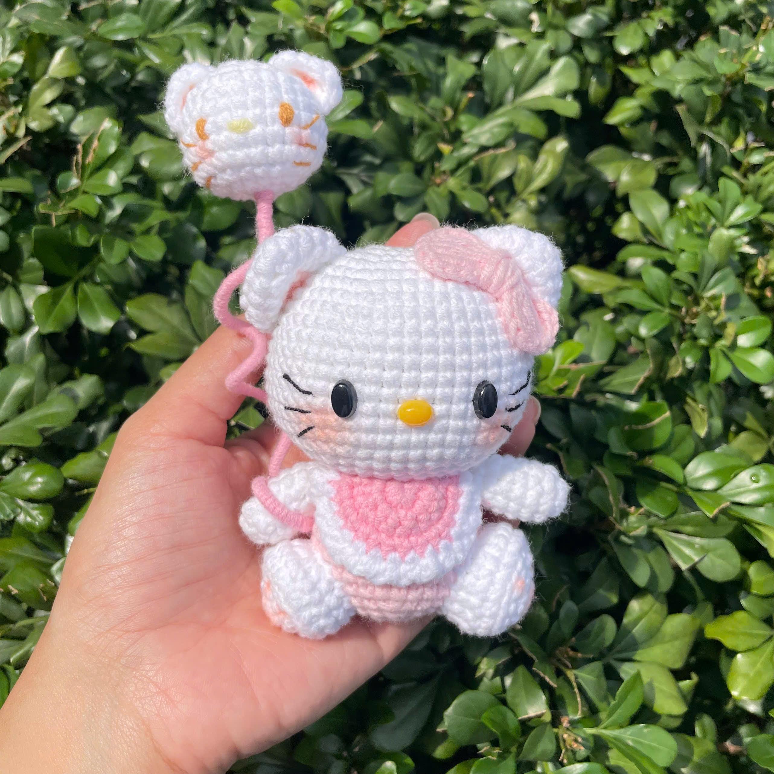 Handmade Crochet Hello Kitty Keychain