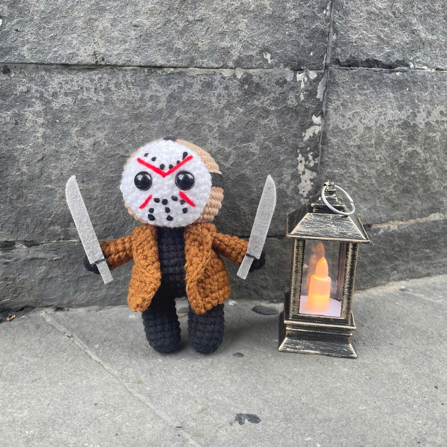 Handmade Crochet Halloween Jason Doll