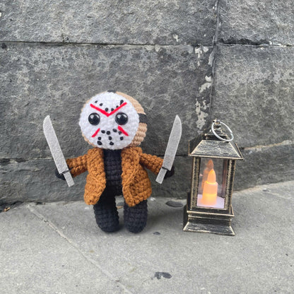 Handmade Crochet Halloween Jason Doll