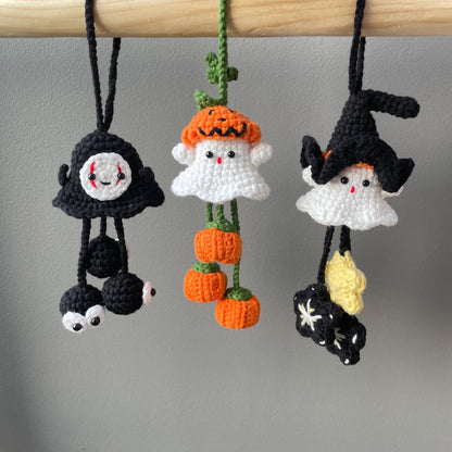 Handmade Crochet Spooky Halloween Car Hanging