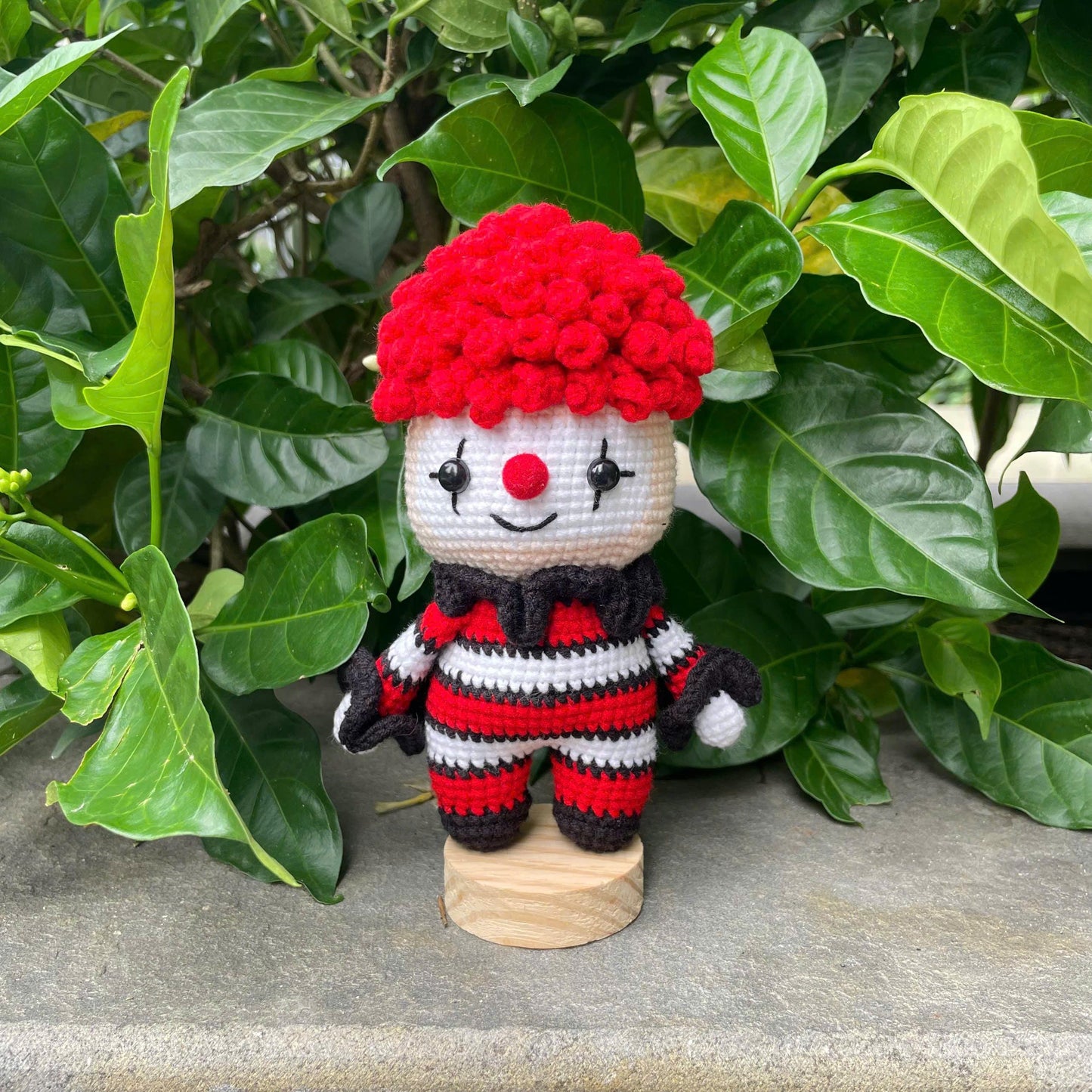 Handmade Crochet Halloween Clown Doll