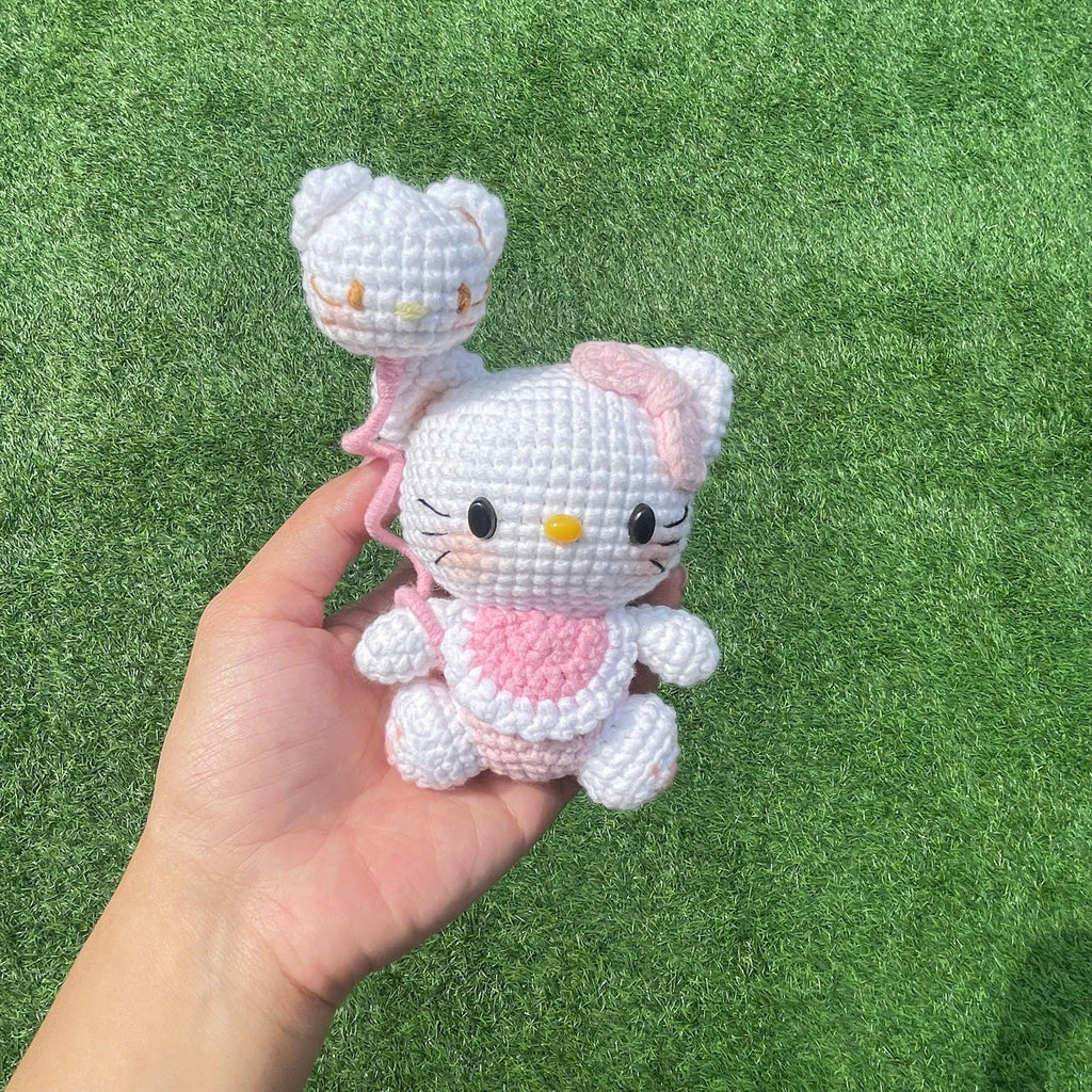 Handmade Crochet Hello Kitty Keychain