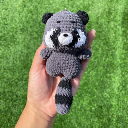Handmade Crochet Raccoon Keychain