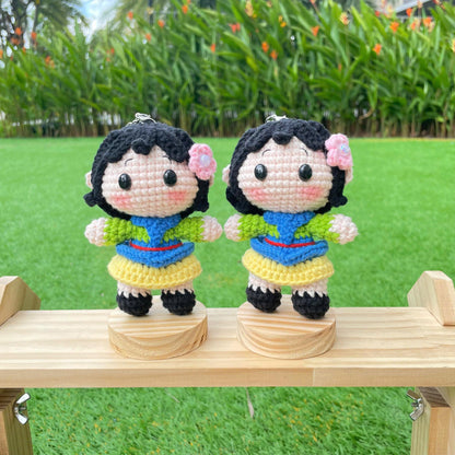 Handmade Crochet Mulan Princess Keychain