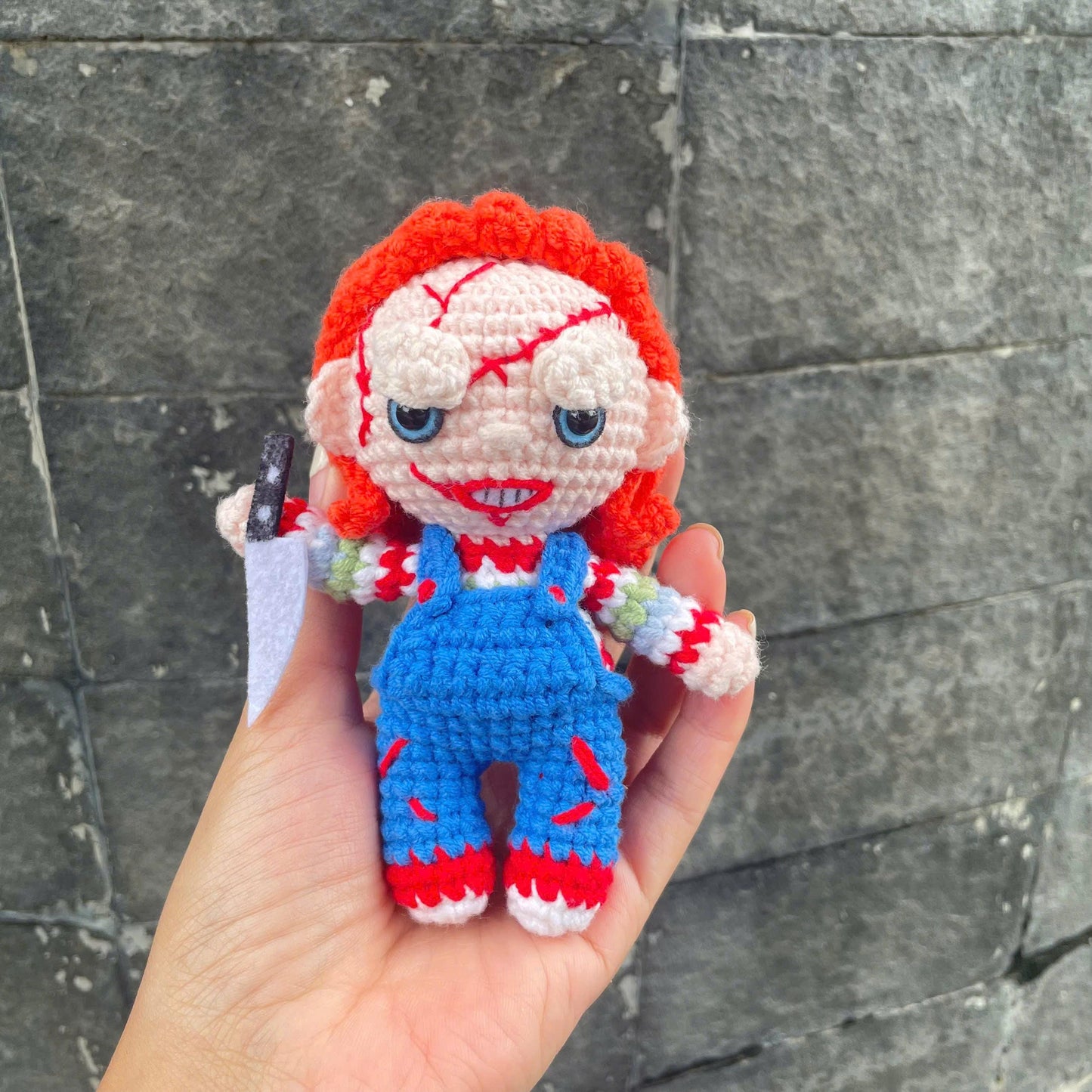 Handmade Crochet Spooky Halloween Chucky Doll