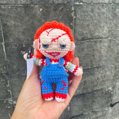 Handmade Crochet Spooky Halloween Chucky Doll