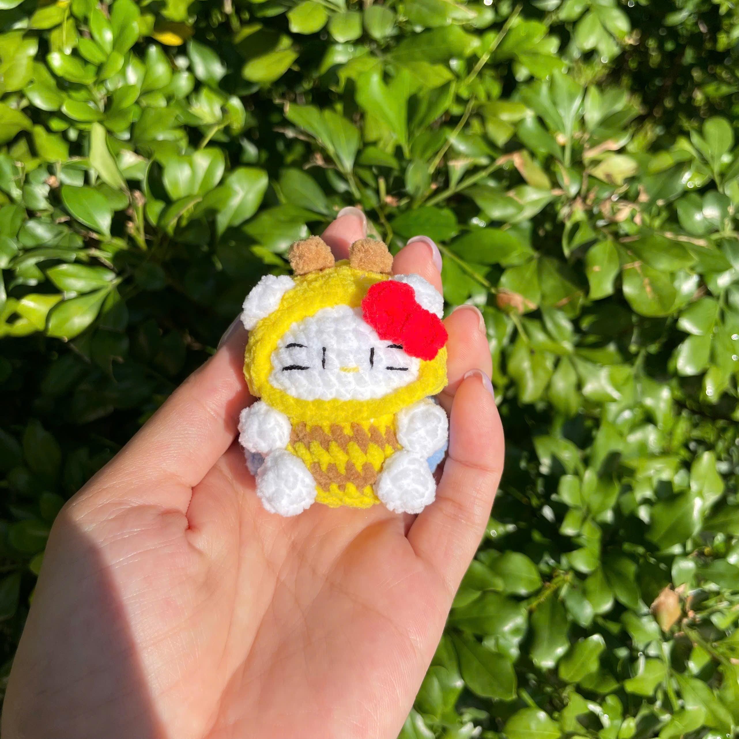Handmade Crochet Hello Kitty Keychain