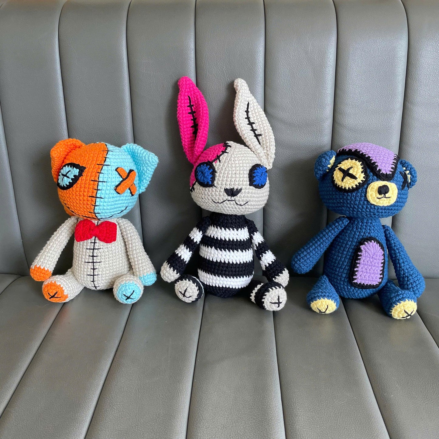 Handmade Crochet Creepy Halloween Bunny Plush