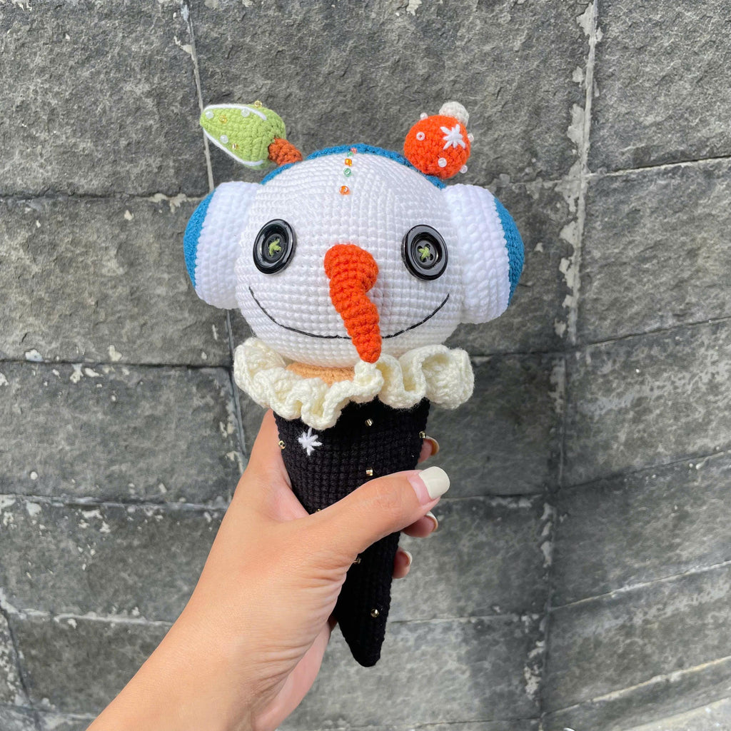 Handmade Crochet Creepy Clown Ice Cream Plush