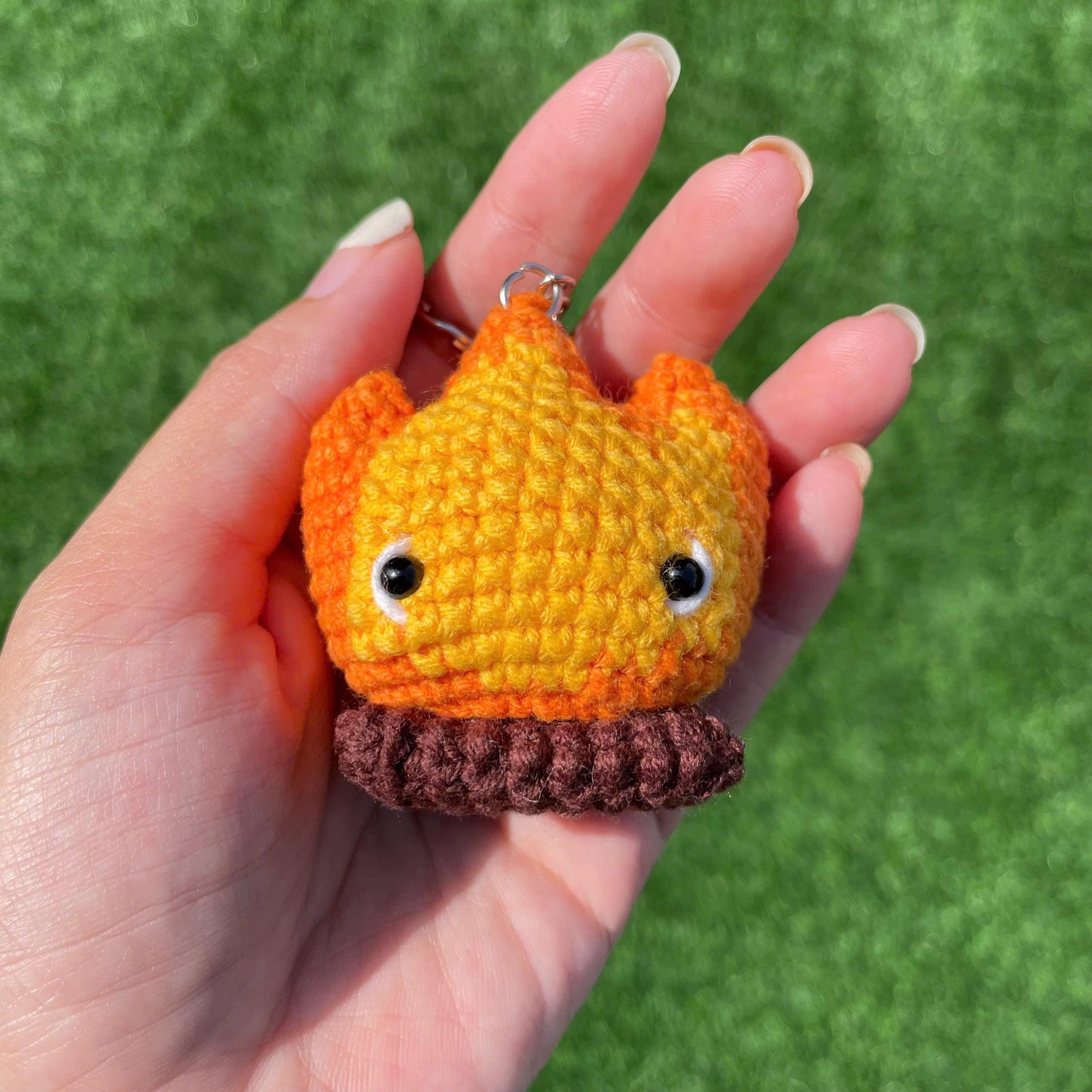Handmade Crochet Ghibli Calcifer Keychain