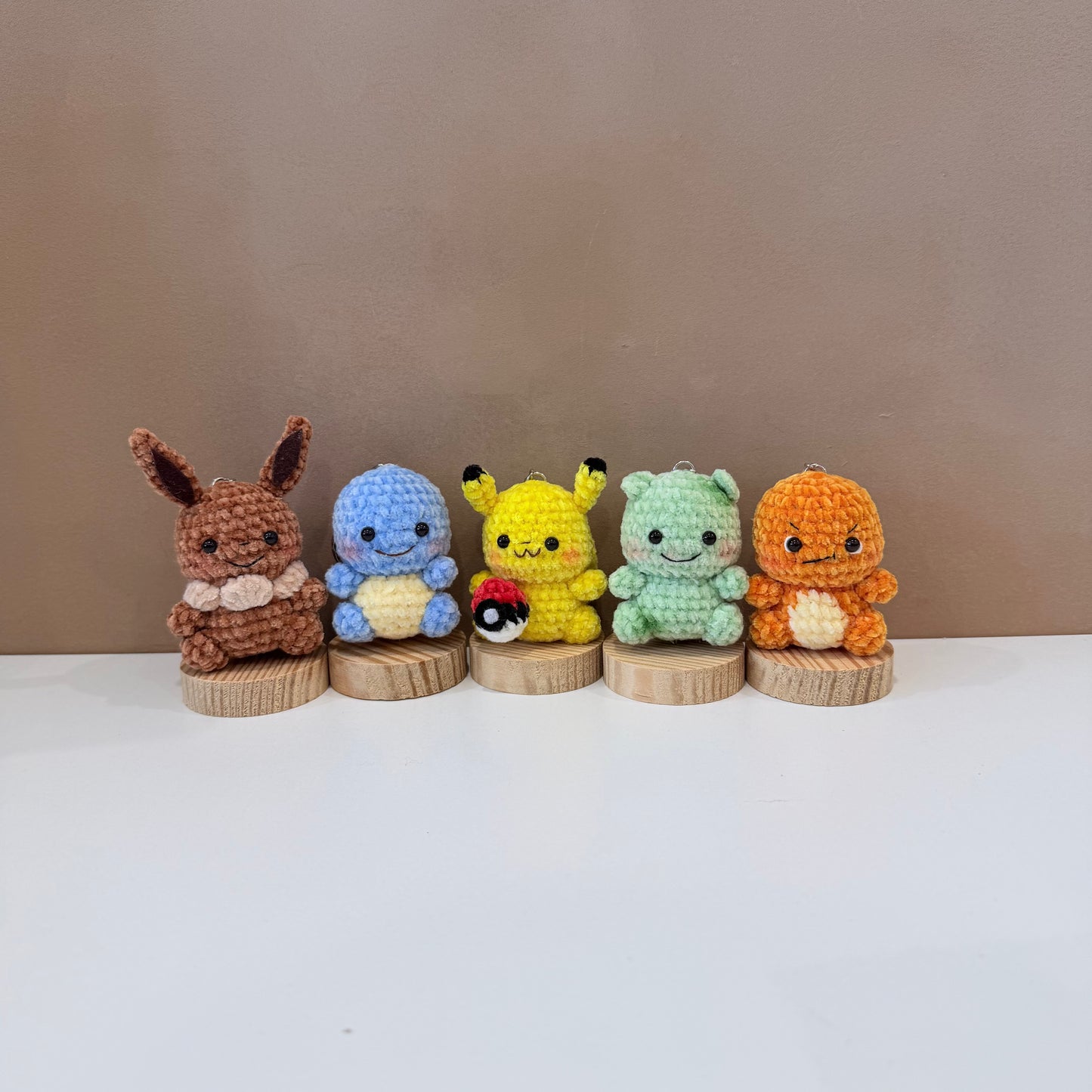 Handmade Crochet Pokemon Keychain Set