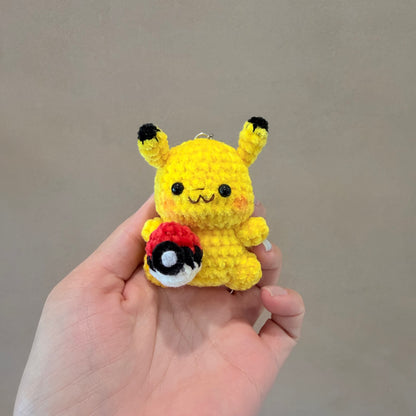 Handmade Crochet Pokemon Keychain Set