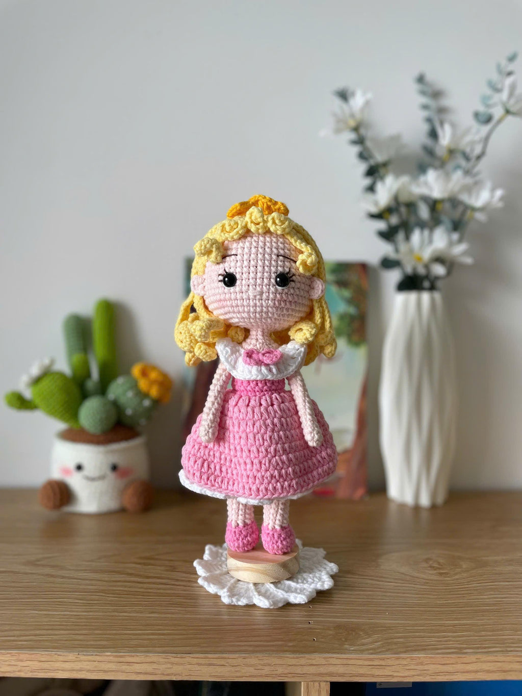 Handmade Crochet Aurora Princess Sleeping Beauty Doll