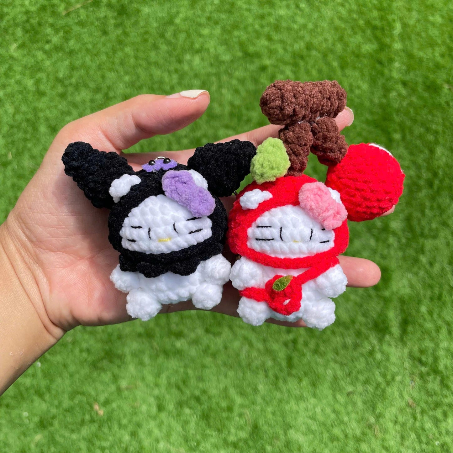 Handmade Crochet Hello Kitty Keychain