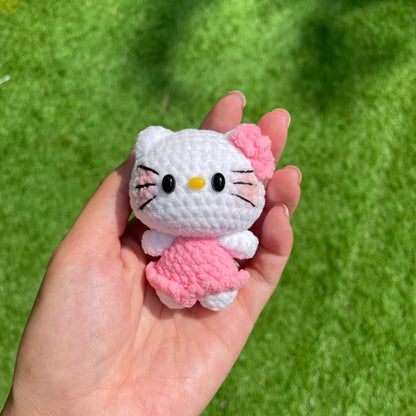 Handmade Crochet Hello Kitty Keychain