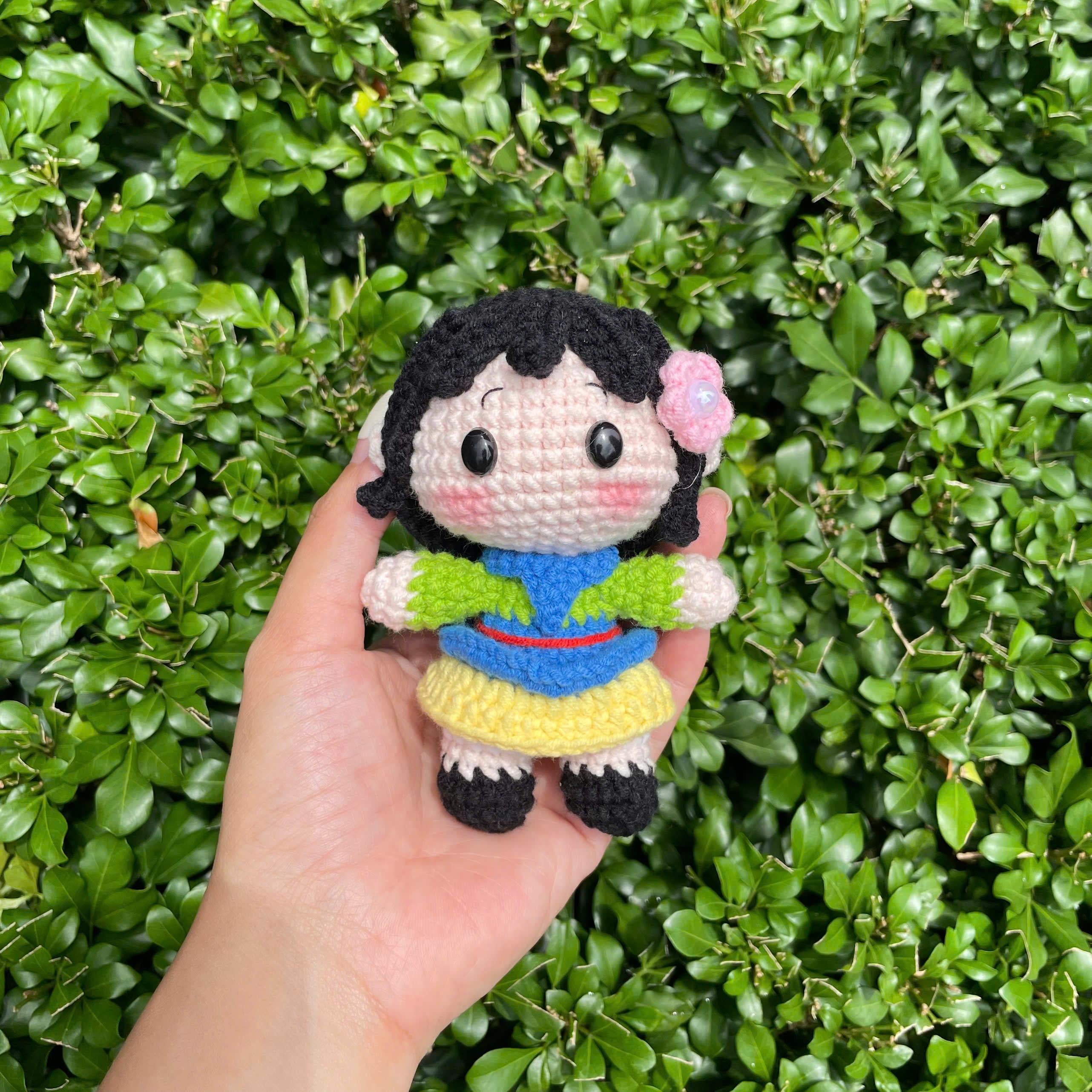 Handmade Crochet Mulan Princess Keychain