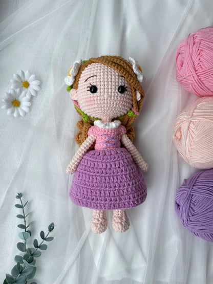 Handmade Crochet Rapunzel Princess Doll