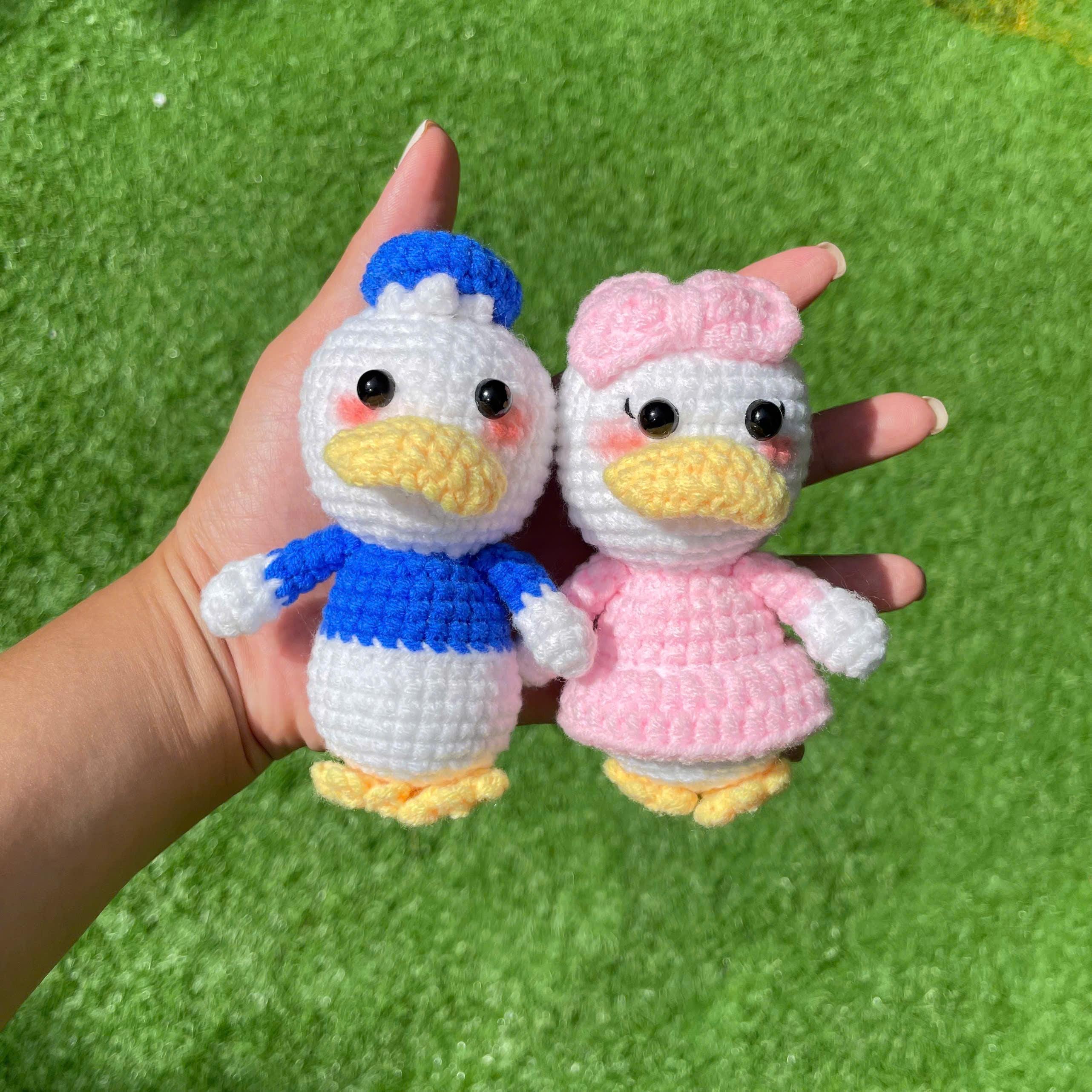 Handmade Crochet Donald Duck Couple Keychain