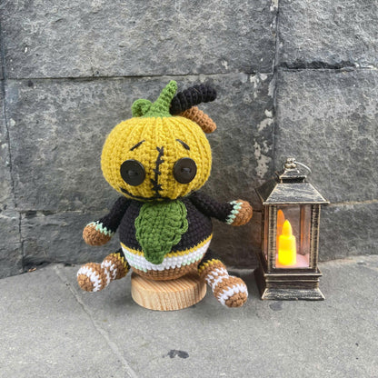Handmade Crochet Halloween Pumpkin Doll