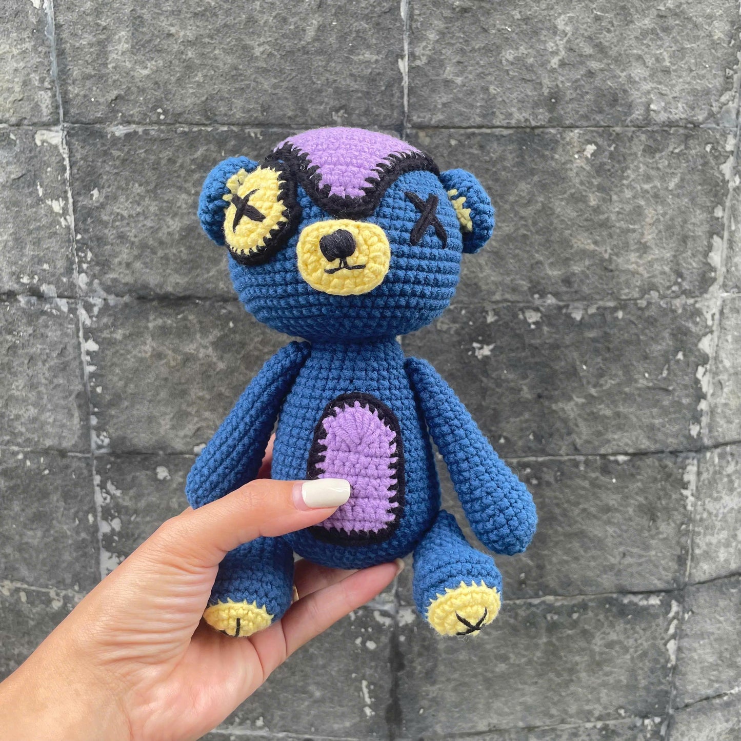 Handmade Crochet Halloween Creepy Bear Plush