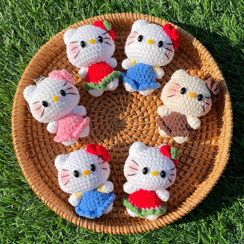 Handmade Crochet Hello Kitty Keychain