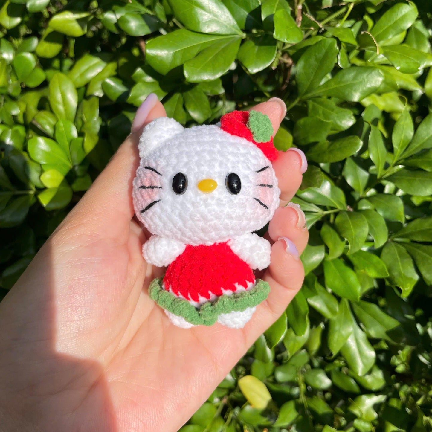 Handmade Crochet Hello Kitty Keychain