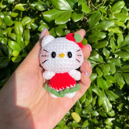 Handmade Crochet Hello Kitty Keychain