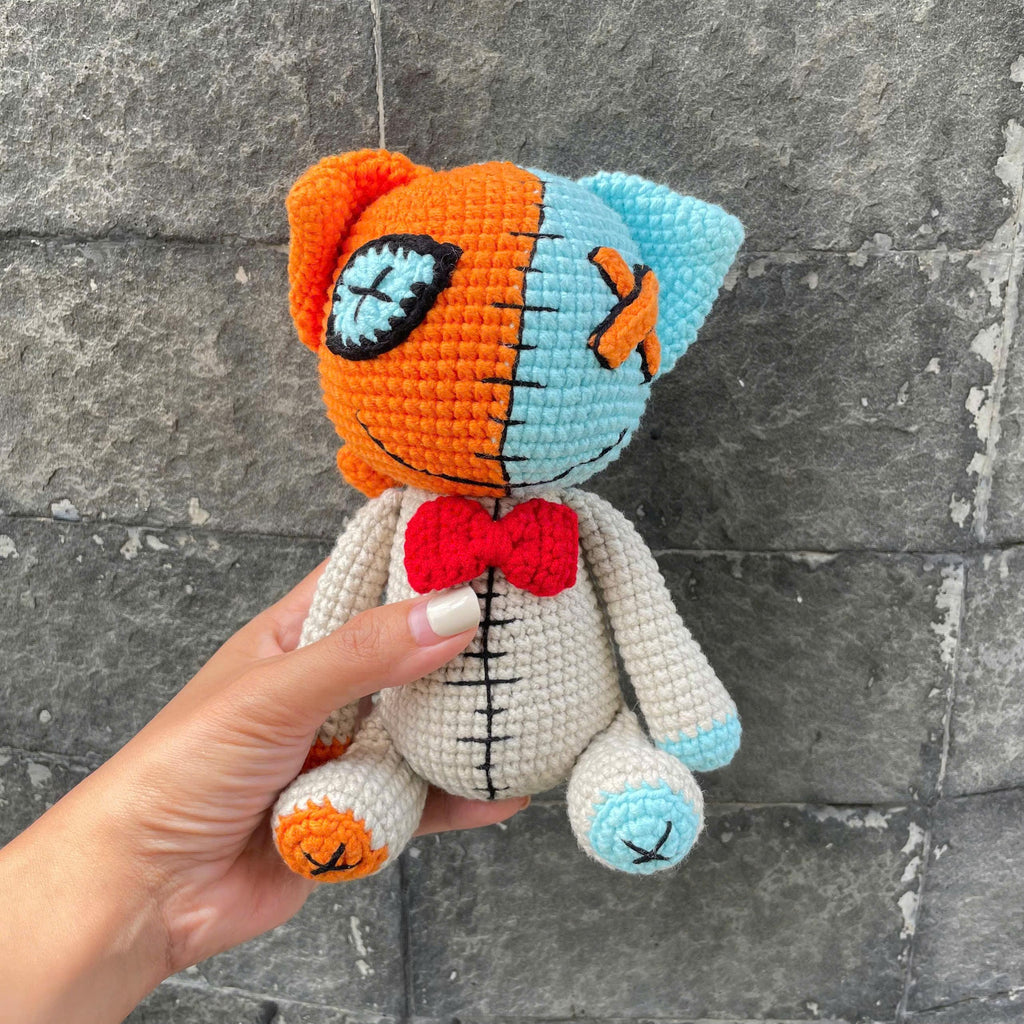 Handmade Crochet Spooky Halloween Cat Plush