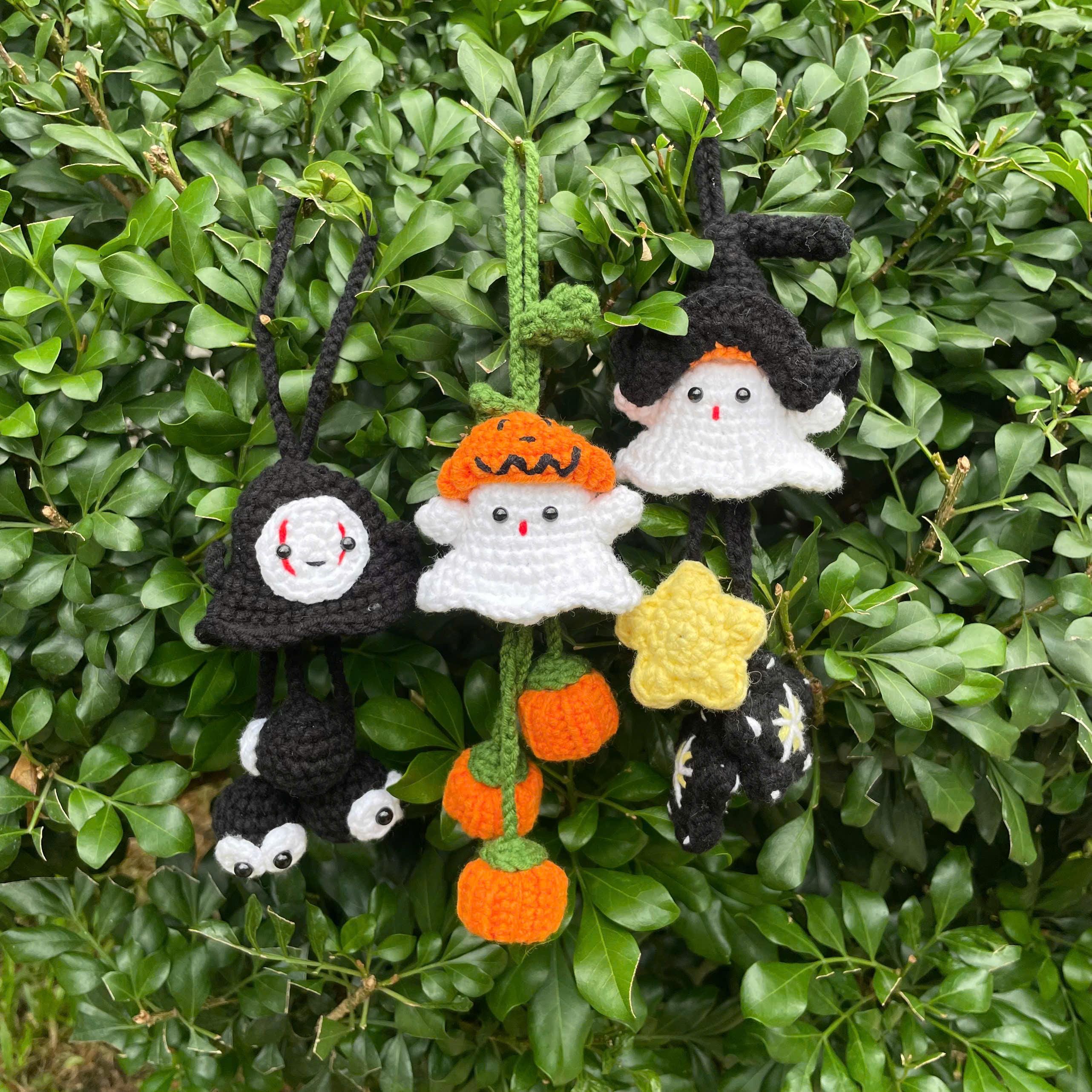 Handmade Crochet Spooky Halloween Car Hanging